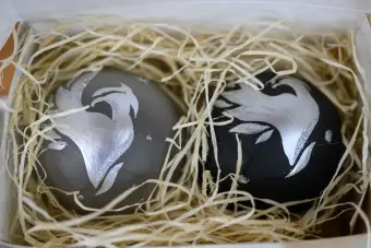 Vianočné gule Phoenix – ručne maľované 1 ks